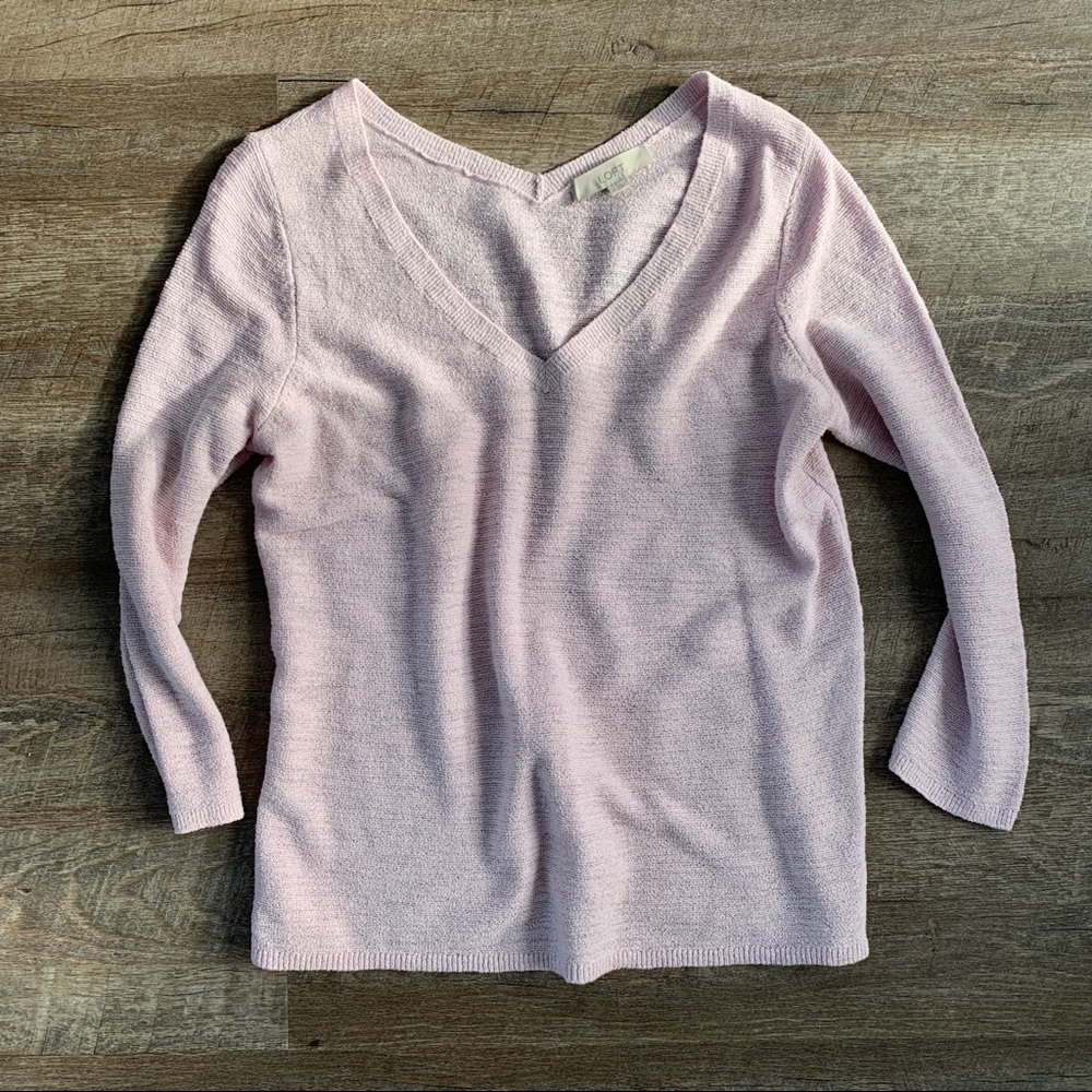 LOFT V-Neck Sweater Light Purple